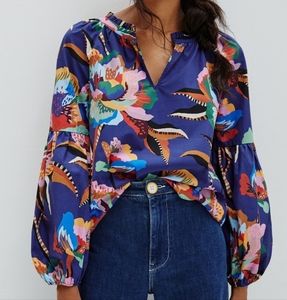 Farm Rio Helena Printed Blouse size M